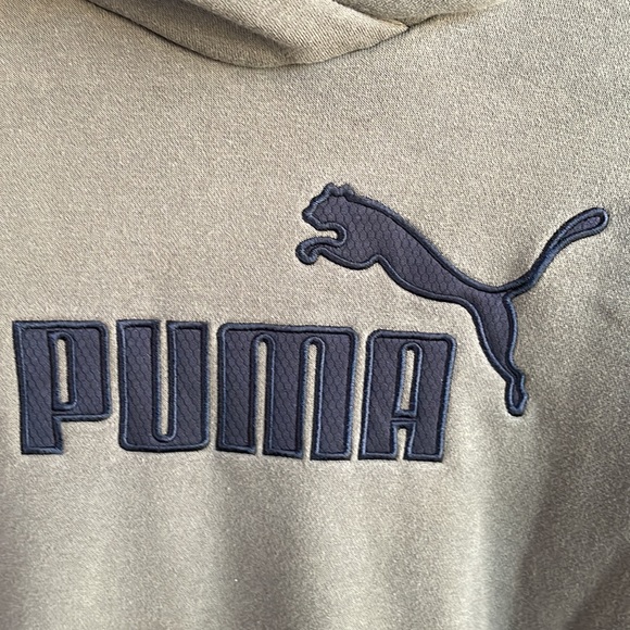 Olive Green Puma Hoodie - Picture 5 of 8